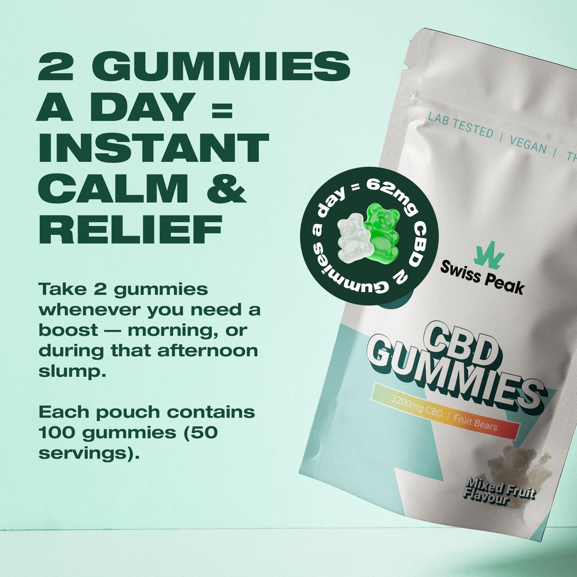 Swiss Peak CBD Bears Gummies 3200mg / 4800mg 100 Gummies product image