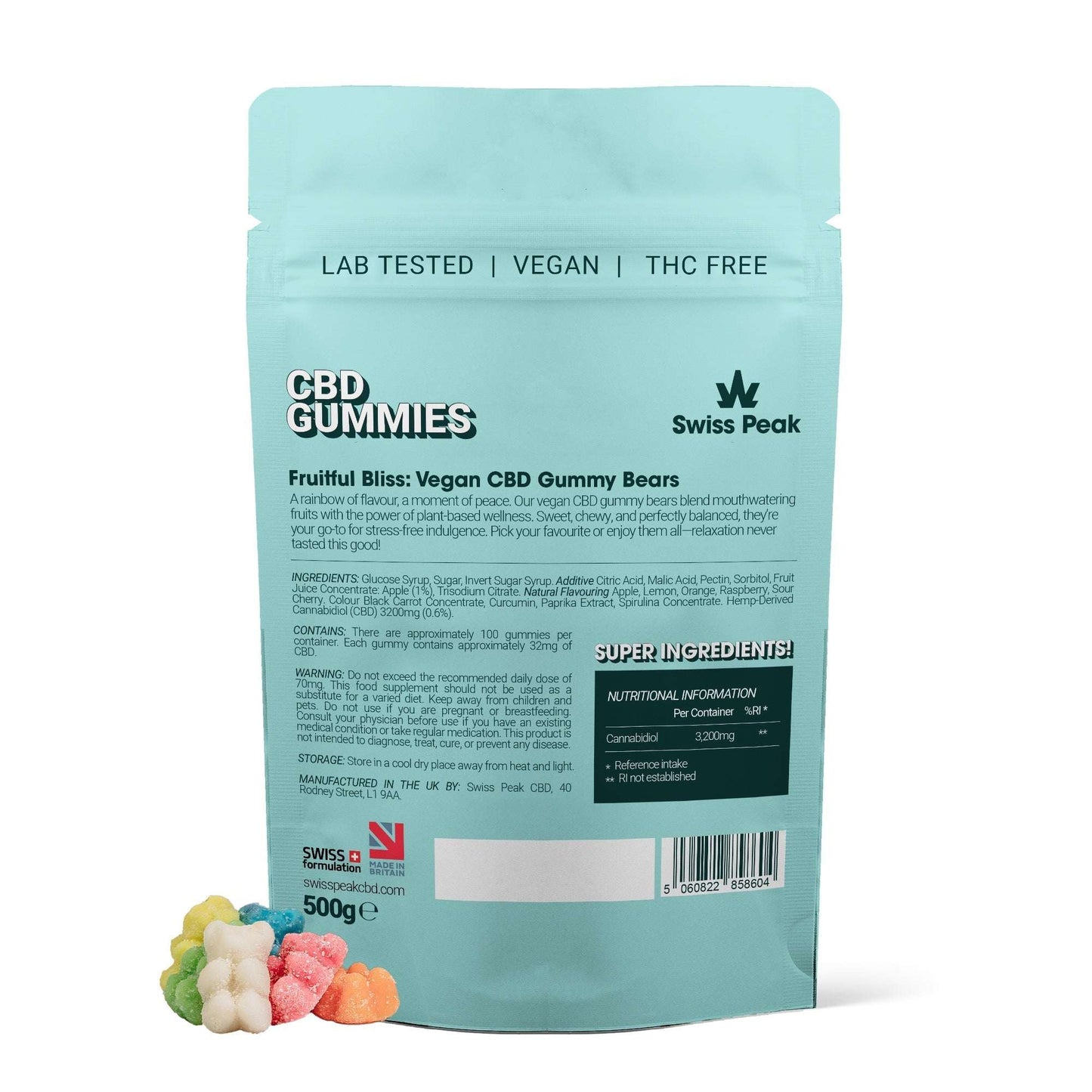Swiss Peak CBD Bears Gummies 100 pack