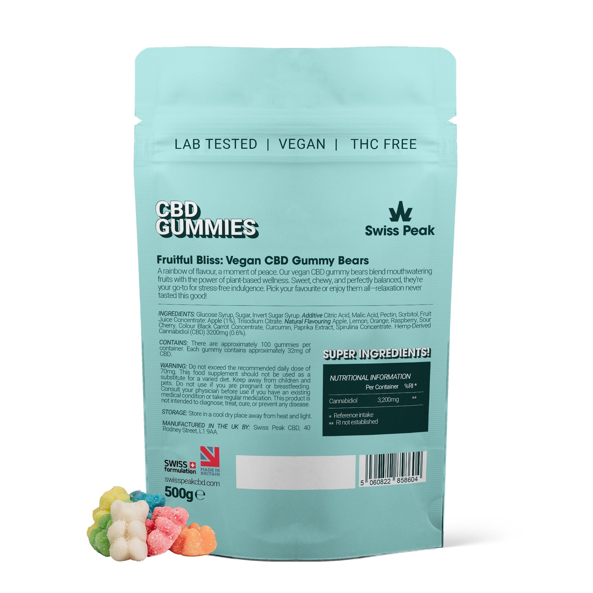 Swiss Peak CBD Bears Gummies 3200mg / 4800mg 100 Gummies product image