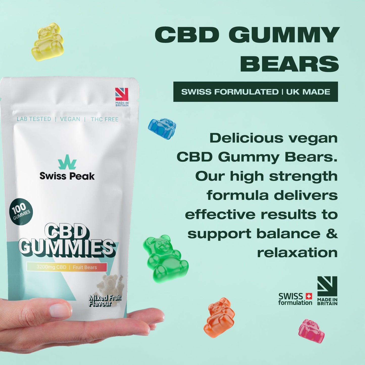 Swiss Peak CBD Bears Gummies 3200mg / 4800mg 100 Gummies product image
