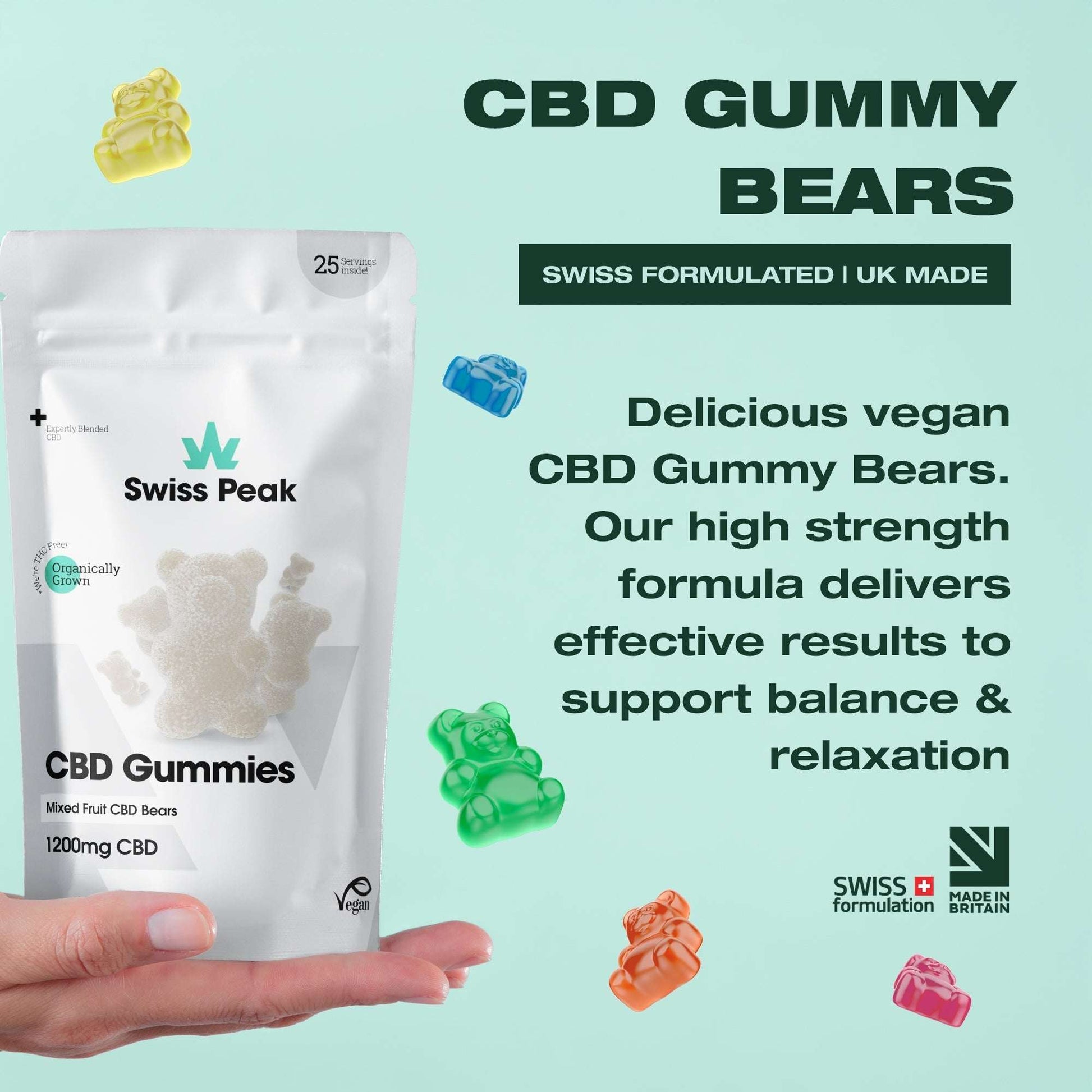 Swiss Peak CBD Gummy Bears 1200mg 25 Gummies product image