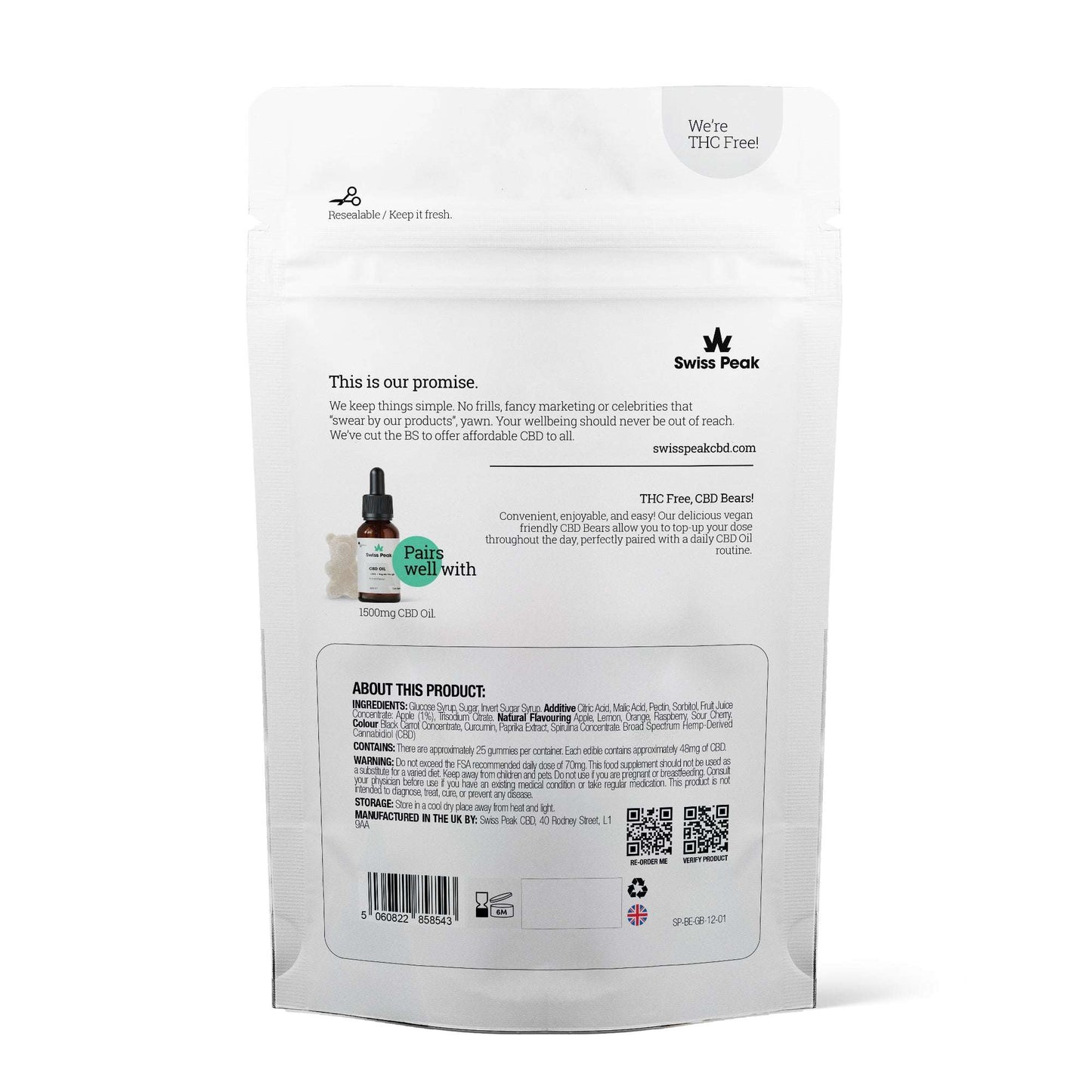 Swiss Peak CBD Gummy Bears 1200mg 25 Gummies product image