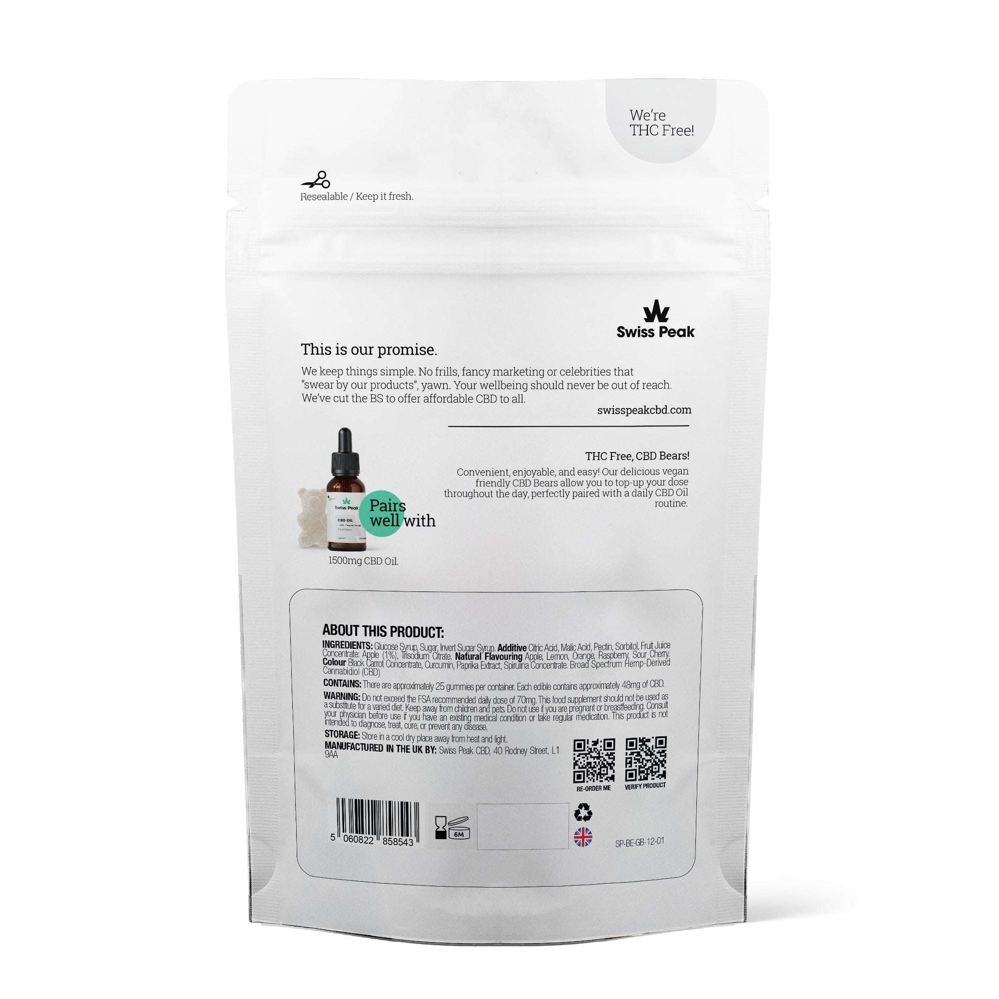 Swiss Peak CBD Gummy Bears 1200mg 25 Gummies product image