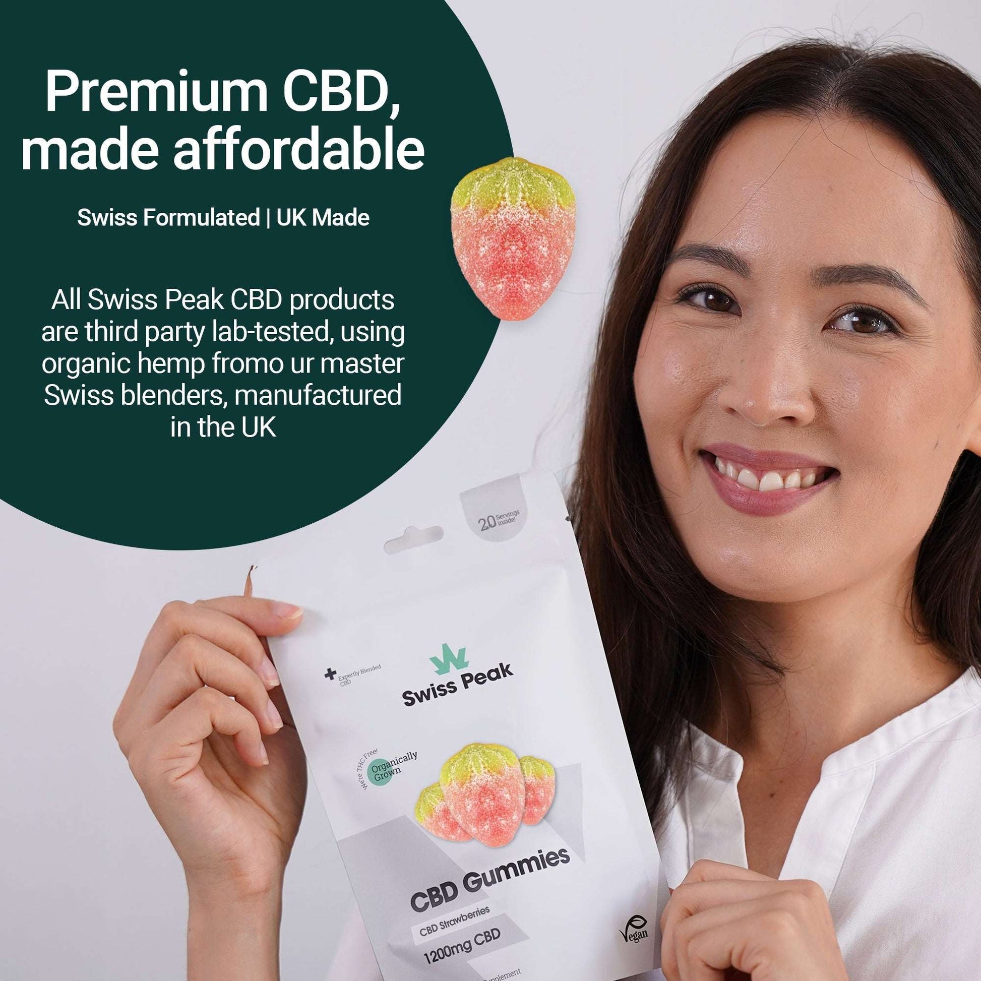 Swiss Peak CBD Gummy Strawberries 1200mg 20 Pack product image
