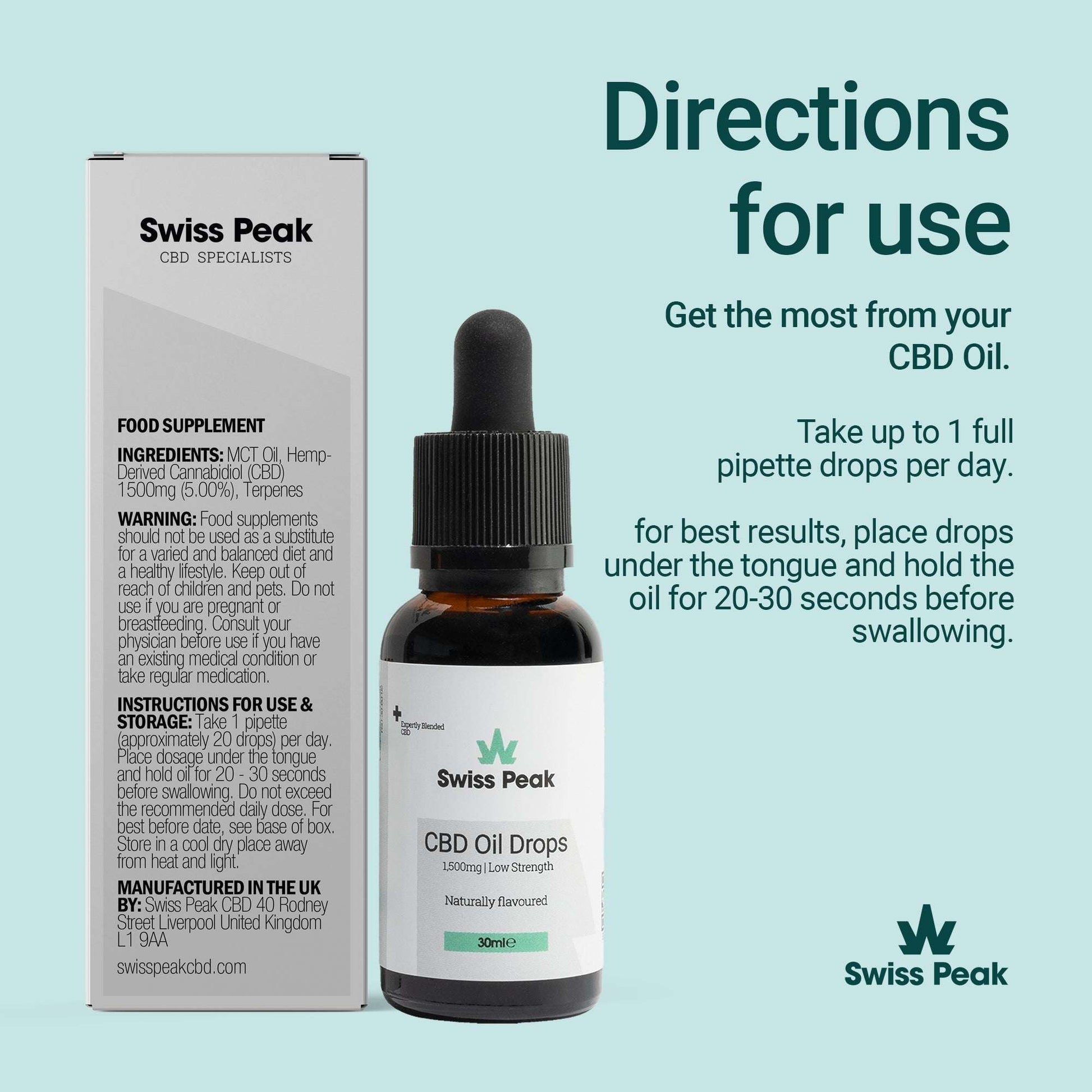 Swiss Peak CBD Oil 1500mg 30ml