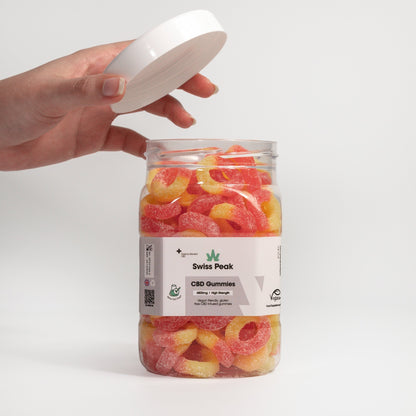 Swiss Peak CBD Peach Ring Gummies 110 Gummies