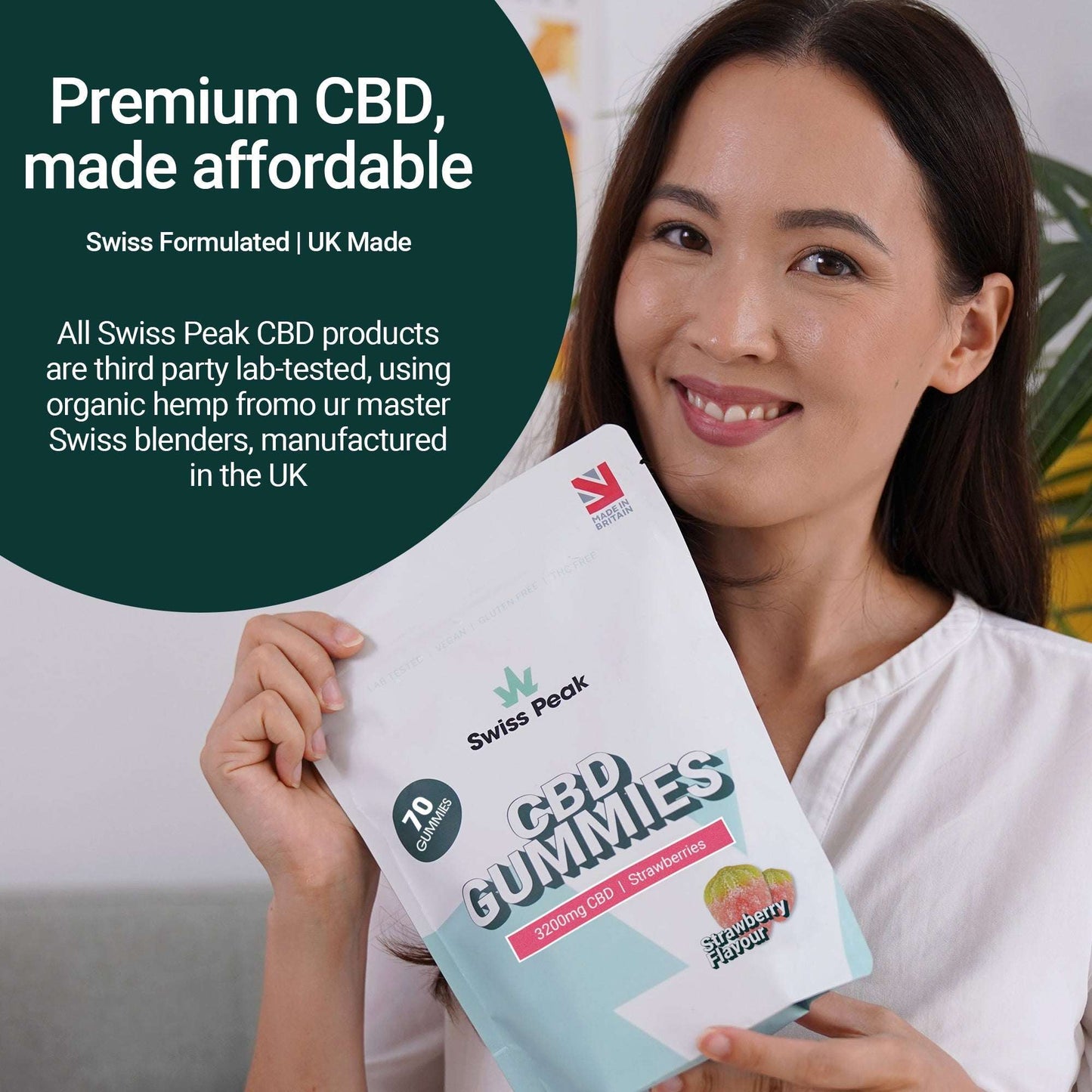 Swiss Peak CBD Strawberry Gummies 70 Gummies product image from Swiss Peak CBD