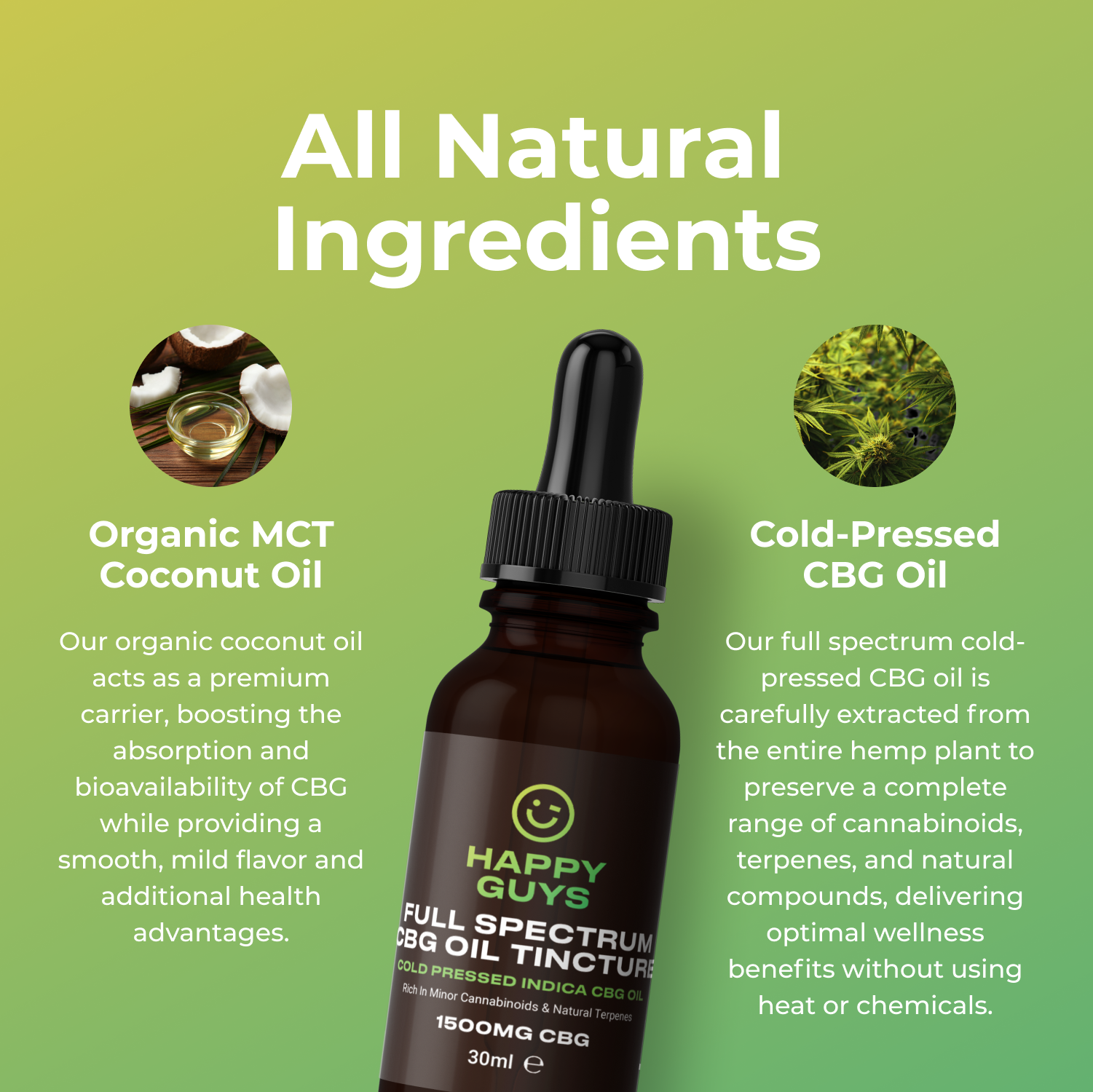 Happy Guys 1500mg Full Spectrum CBG Oil - 30ml | The CBD Hut