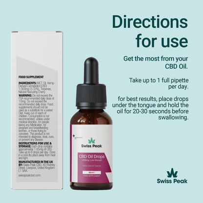 Swiss Peak CBD Cherry CBD Oil 1000mg 30ml