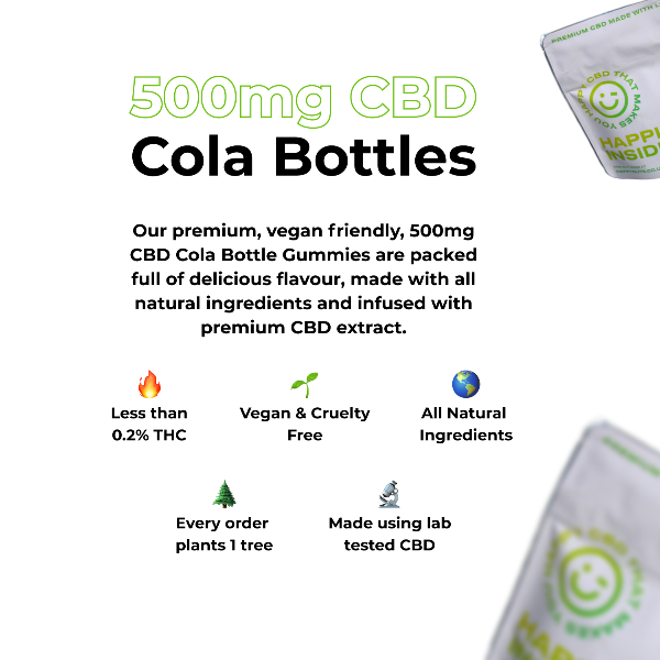 Happy Guys 500mg CBD Gummies - Cola Bottles | The CBD Hut