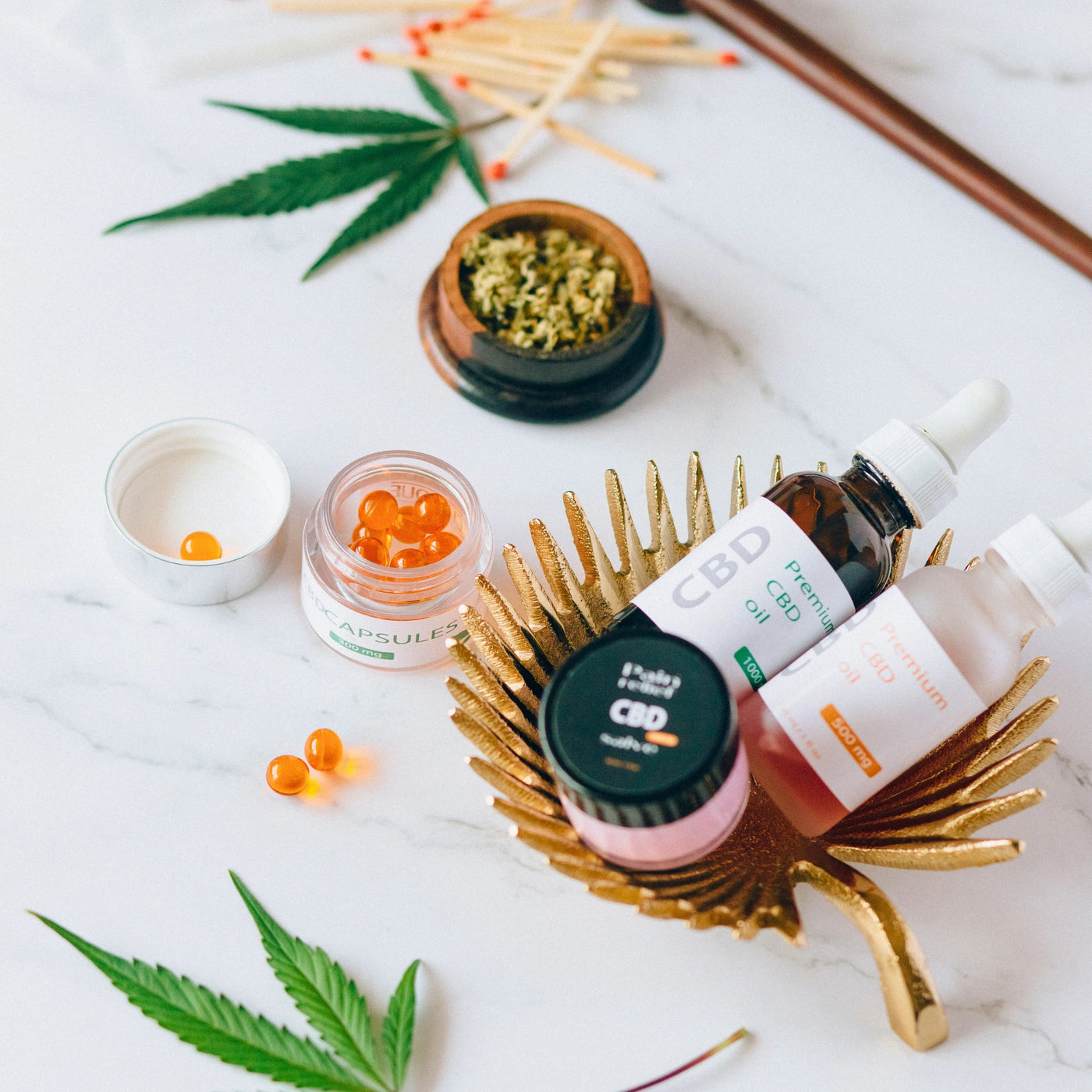 A selection of CBD and wellness products from The CBD Hut