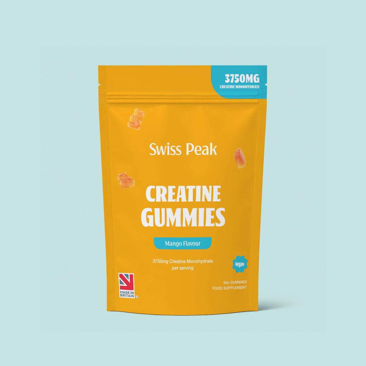 Swiss Peak Creatine Gummies 3750mg Mango tub