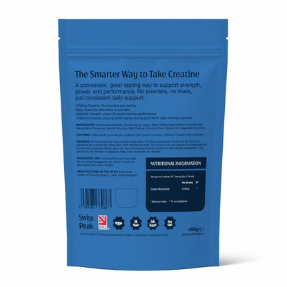 Creatine Gummies 3750mg Creatine Monohydrate Very Berry Flavour 90 Vegan Gummies