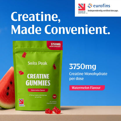 Creatine Gummies 3750mg Creatine Monohydrate Watermelon Flavour 90 Vegan Gummies