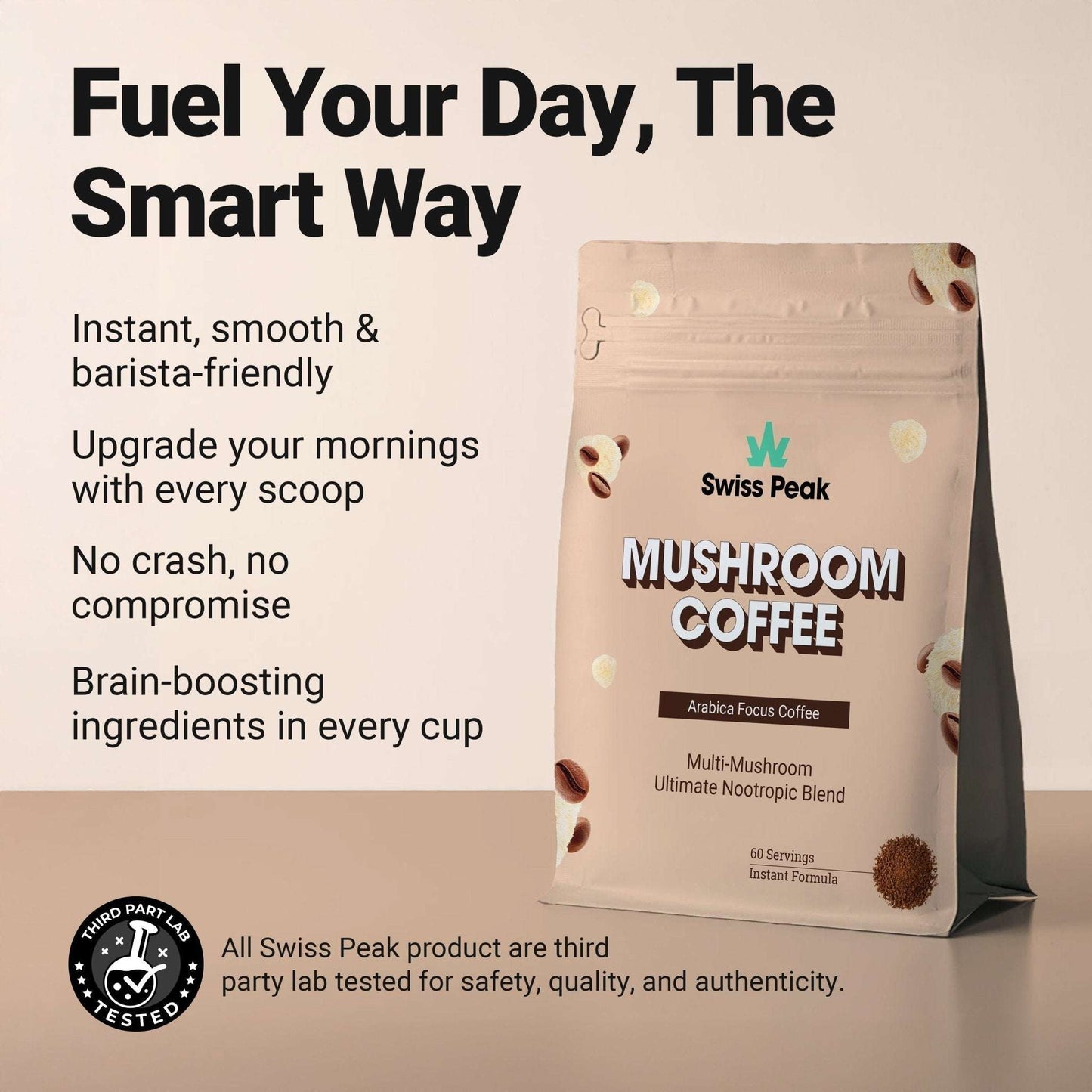 Swiss Peak Functional Mushroom Coffee 60 Servings at The CBD Hut