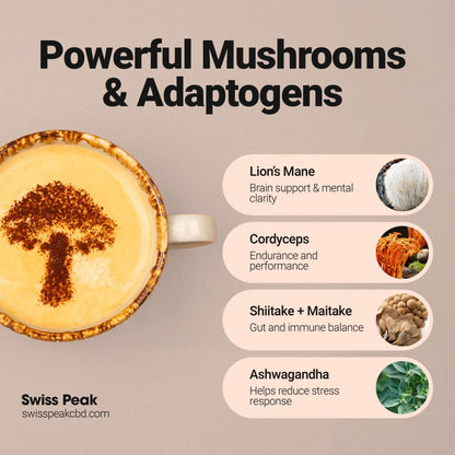 Swiss Peak Functional Mushroom Coffee 60 Servings at The CBD Hut