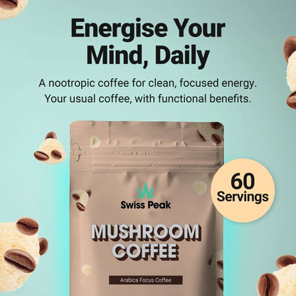 Swiss Peak Functional Mushroom Coffee 60 Servings at The CBD Hut