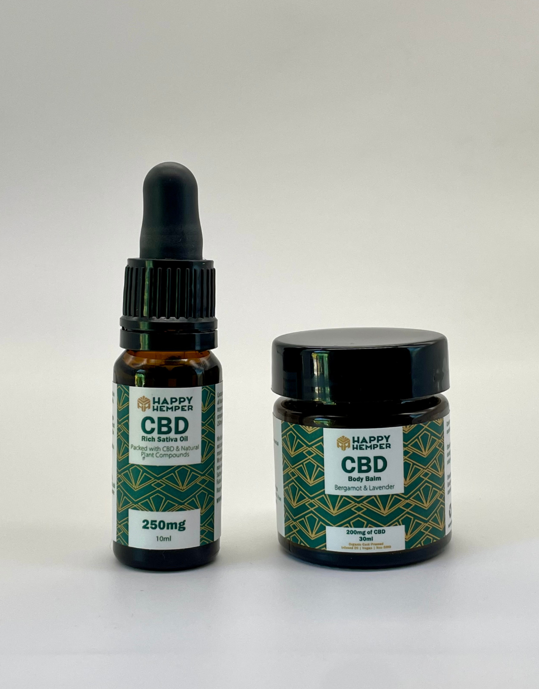 Happy Hemper Mind & Body CBD Bundle with 250mg oil and 200mg Lavender & Bergamot body balm