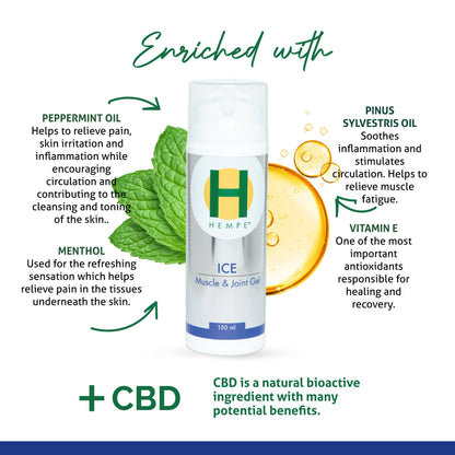 HEMPE Ice CBD Gel 150ml + 25% Extra Free