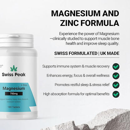 Swiss Peak CBD Magnesium Citrate Tablets 750mg 60 Servings