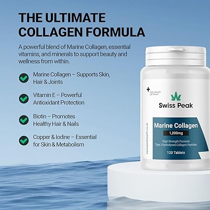 Swiss Peak CBD Marine Collagen Tablets 1200mg 30 Servings