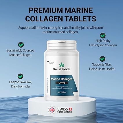 Swiss Peak CBD Marine Collagen Tablets 1200mg 30 Servings