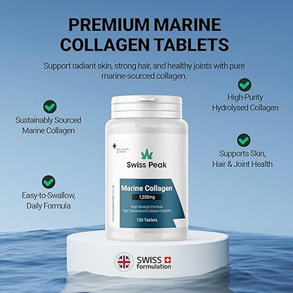 Swiss Peak CBD Marine Collagen Tablets 1200mg 30 Servings