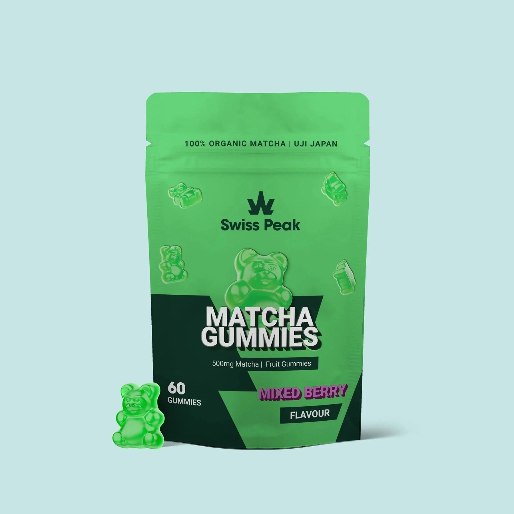 Swiss Peak CBD Matcha Gummies Mixed Berry 60 Gummies