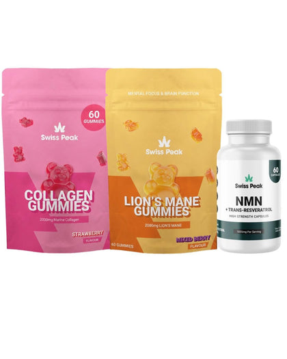 Swiss Peak NR, Lion’s Mane & Collagen Wellness Bundle