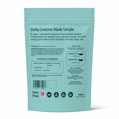 Swiss Peak Micronised Creatine Monohydrate Powder 500g
