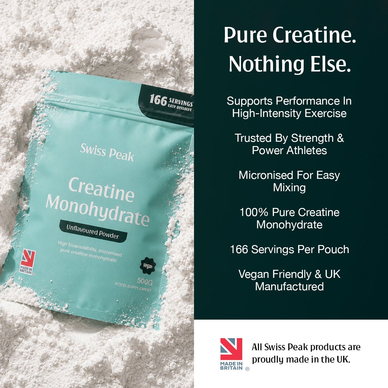 Swiss Peak Micronised Creatine Monohydrate Powder 500g