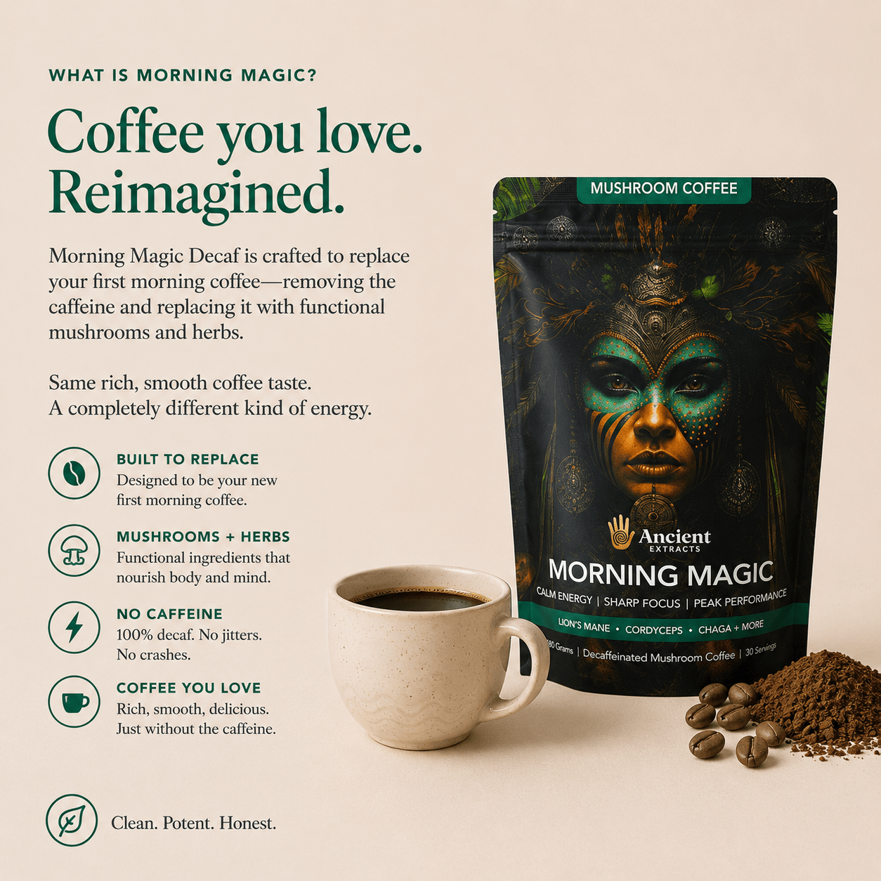 Ancient Extracts Morning Magic Decaf Coffee Starter Kit