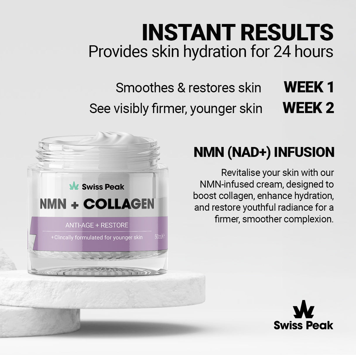 Swiss Peak CBD NMN + Collagen Face Cream 50ml