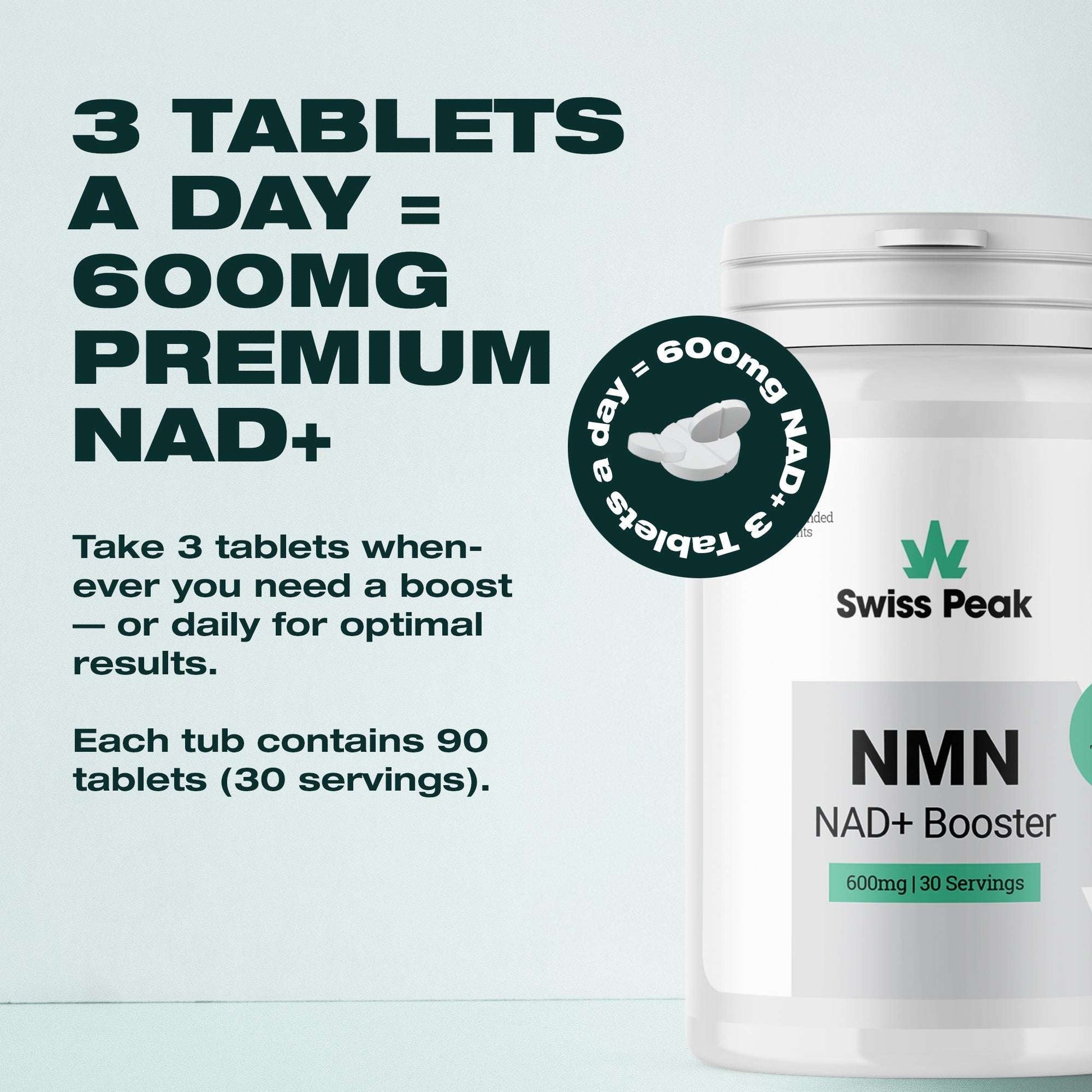 Swiss Peak NMN + NAD+ Capsules 600mg