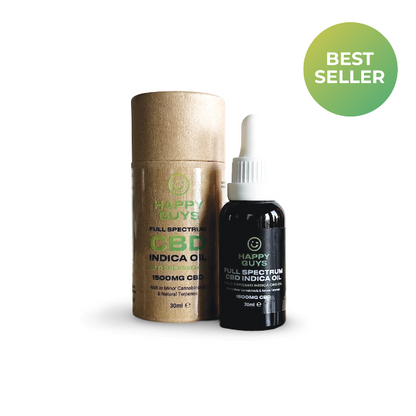 Happy Guys 1500mg CBD Full Spectrum Indica Oil - 30ml - Shop Now At The CBD Hut 