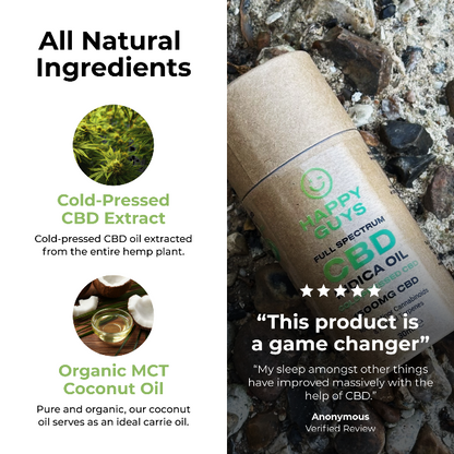 Happy Guys 1500mg CBD Full Spectrum Indica Oil Ingredients - Shop Now At The CBD Hut 