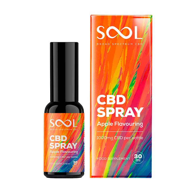 SOOL Apple CBD Oil Spray 1000mg bottle