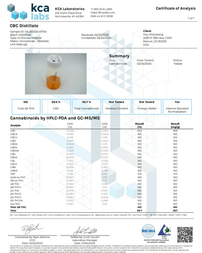 Improved Health CBC Isolate 95.7% 1ml Syringe - The CBD Hut