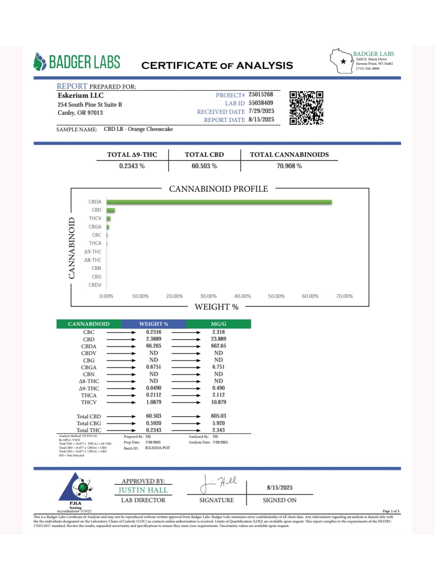 Improved Health Full Spectrum CBD Live Resin Vape Cartridge 0.5ml & 1ml
