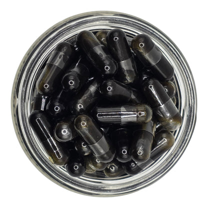 Improved Health Jack Frost CBG FECO capsules viewed from above