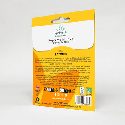Supreme Life Multivitamin Patches 50mg 30 Pack