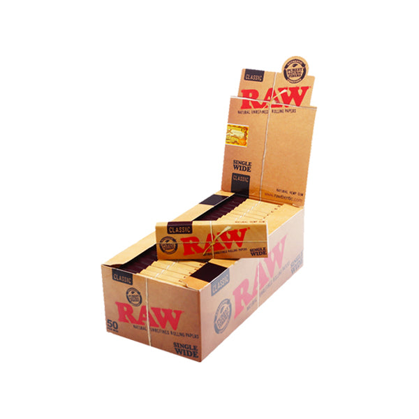 50 Raw Classic Wide Rolling Papers - The CBD Hut
