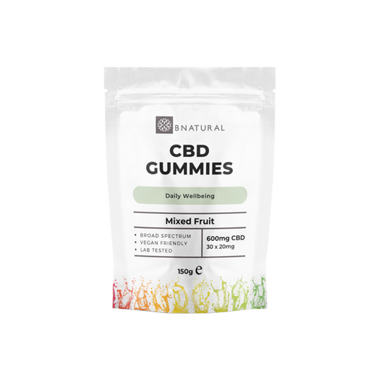 Bnatural 600mg Broad Spectrum CBD Mixed Fruit Gummies - 30 Pieces - The CBD Hut