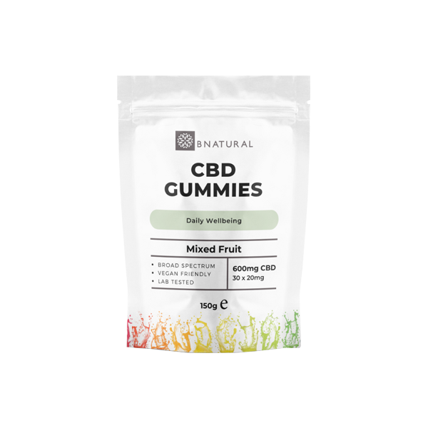 Bnatural 600mg Broad Spectrum CBD Mixed Fruit Gummies - 30 Pieces - The CBD Hut