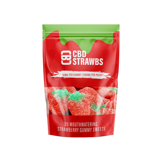 CBD Asylum 600mg Strawberry Gummies Ct Pouch (BUY 1 GET 2 FREE) - The CBD Hut