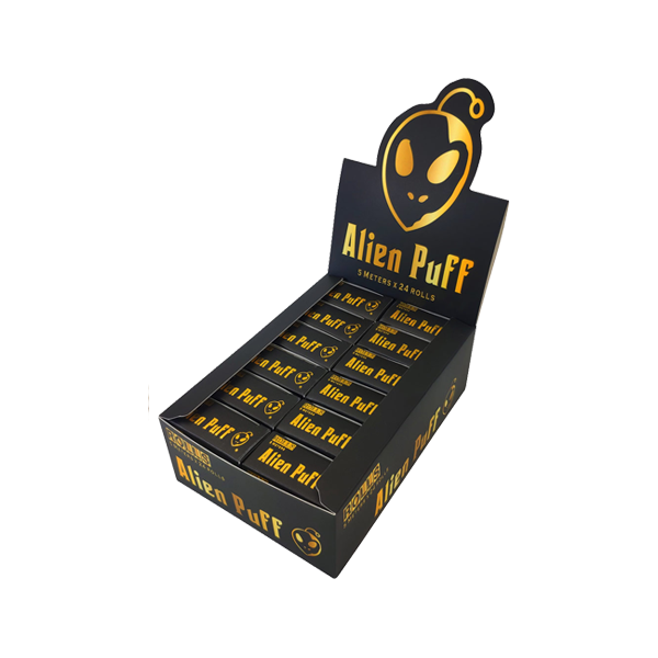 24 Alien Puff Black & Gold 5m Unbleached Brown Rolls - The CBD Hut