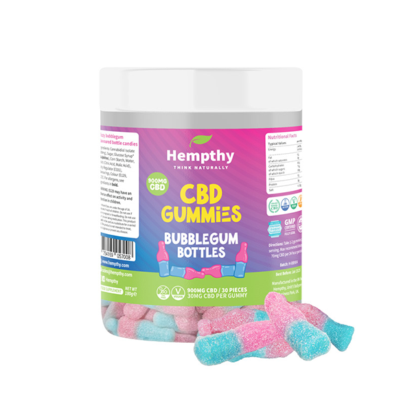 Hempthy 900mg CBD Bubblegum Bottles - 30 Pieces - The CBD Hut