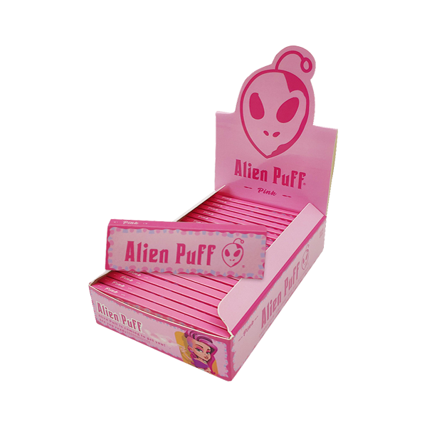 50 Alien Puff 1 1/4 Size Pink Rolling Papers - The CBD Hut