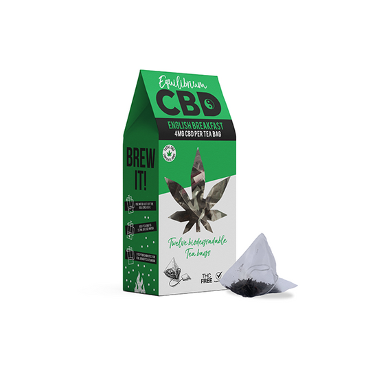 Equilibrium CBD 48mg Full Spectrum English Breakfast Tea Bags Box of 12 (BUY 2 GET 1 FREE) - The CBD Hut