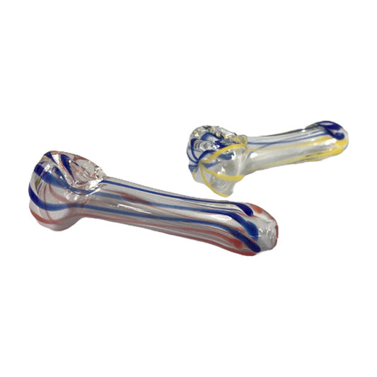 12 x Mix Rainbow Colour Smoking Glass Spoon Pipe - IP2.5 - The CBD Hut